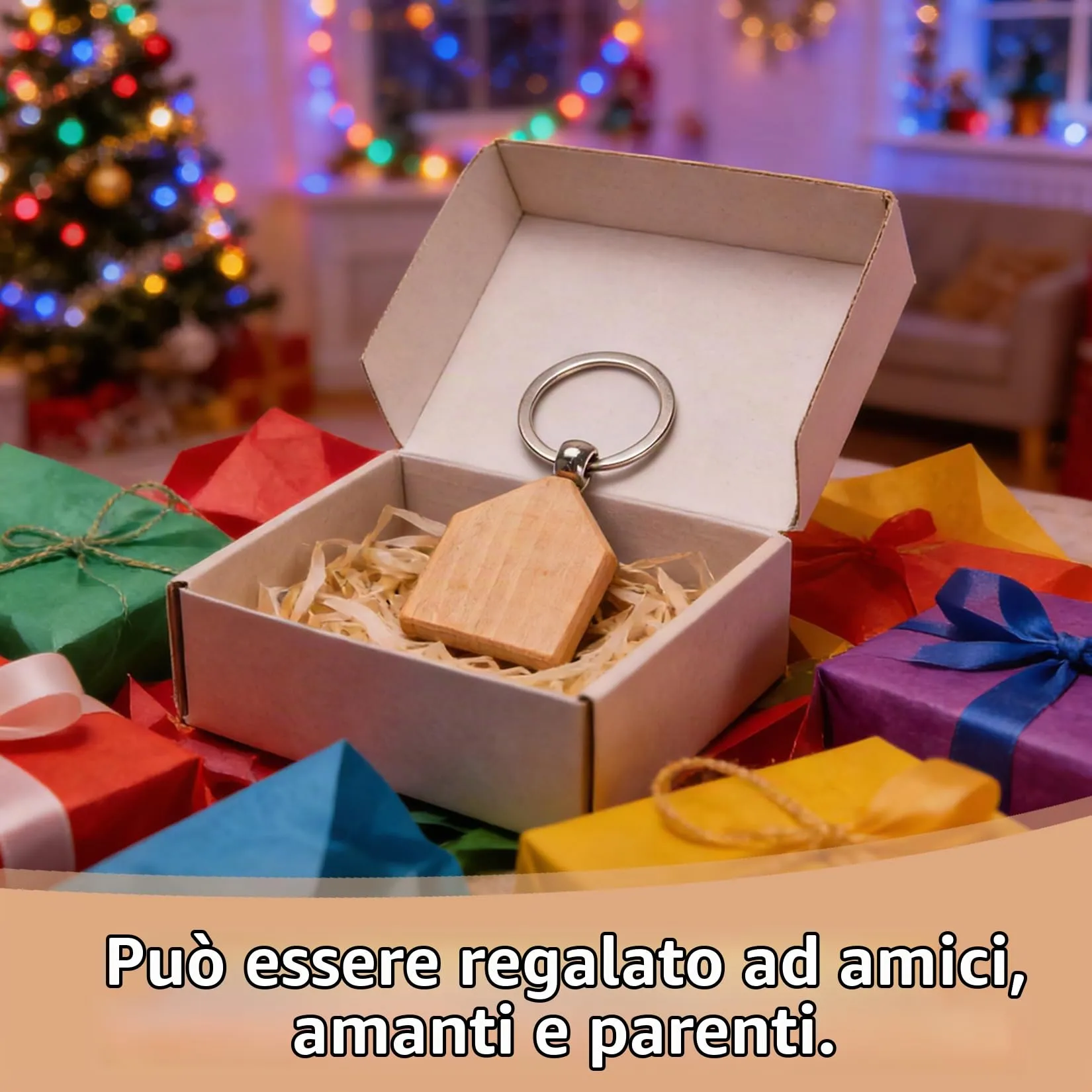 25 Pz Portachiavi in Legno Grezzo Ovale, Personalizzabili Fai-da-Te - immagine 4