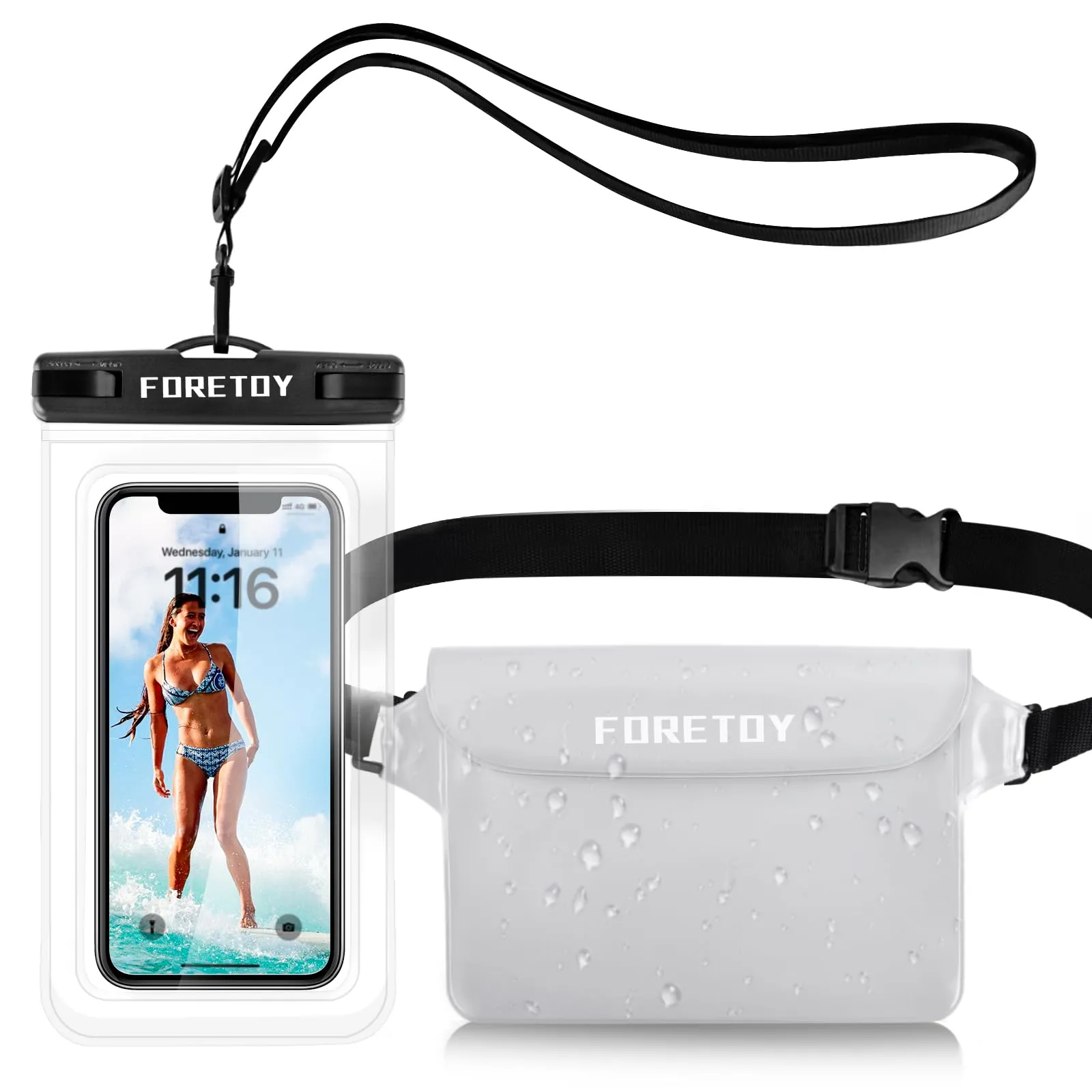 Borsa Impermeabile Mare & Custodia Impermeabile Smartphone, Sacca Stagna - immagine 1