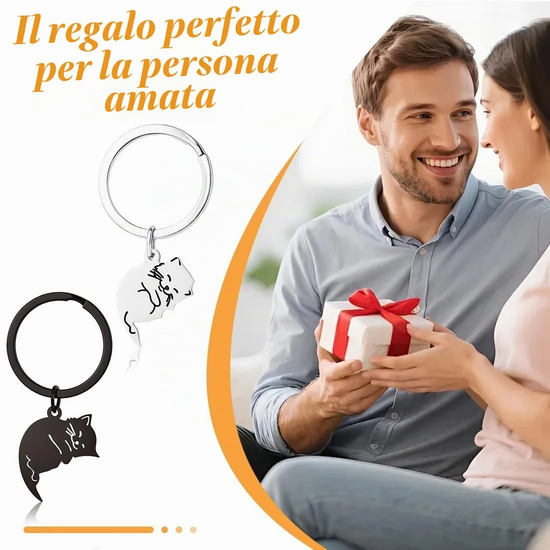 XENQITO 2 Pezzi Coppia Portachiavi Portachiavi Gatto Regalo Per Fidanzato Fidanzata Regali Per Lui Lei Migliore Amica Compleanno Regalo Amica Valentine'S Day Natale Compleanno Regalo Amicizia - immagine 6