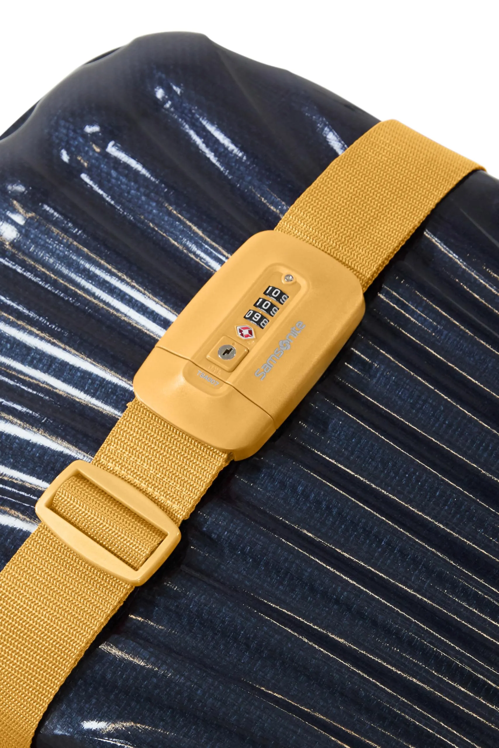 Samsonite TA Revolution – Cinghia per bagagli con lucchetto TSA, regolabile 50mm, fibbia a scatto robusta, cinghia per valigia sicura per viaggi, Giallo - immagine 4