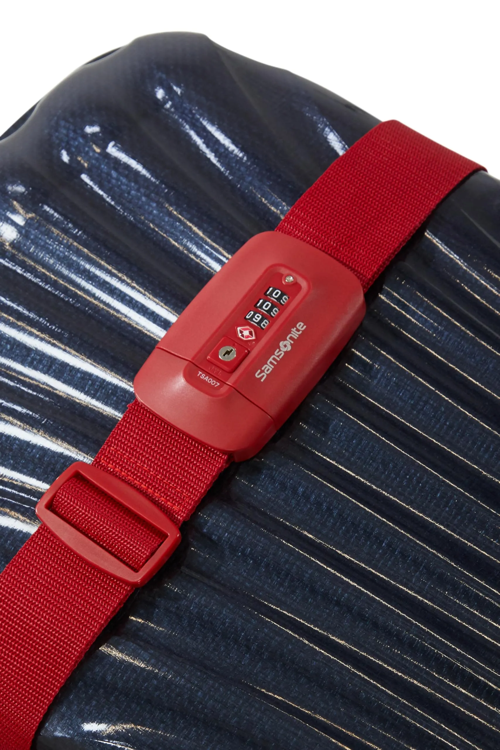 Samsonite TA Revolution – Cinghia per bagagli con lucchetto TSA, regolabile 50mm, fibbia a scatto robusta, cinghia per valigia sicura per viaggi, Rosso - immagine 4