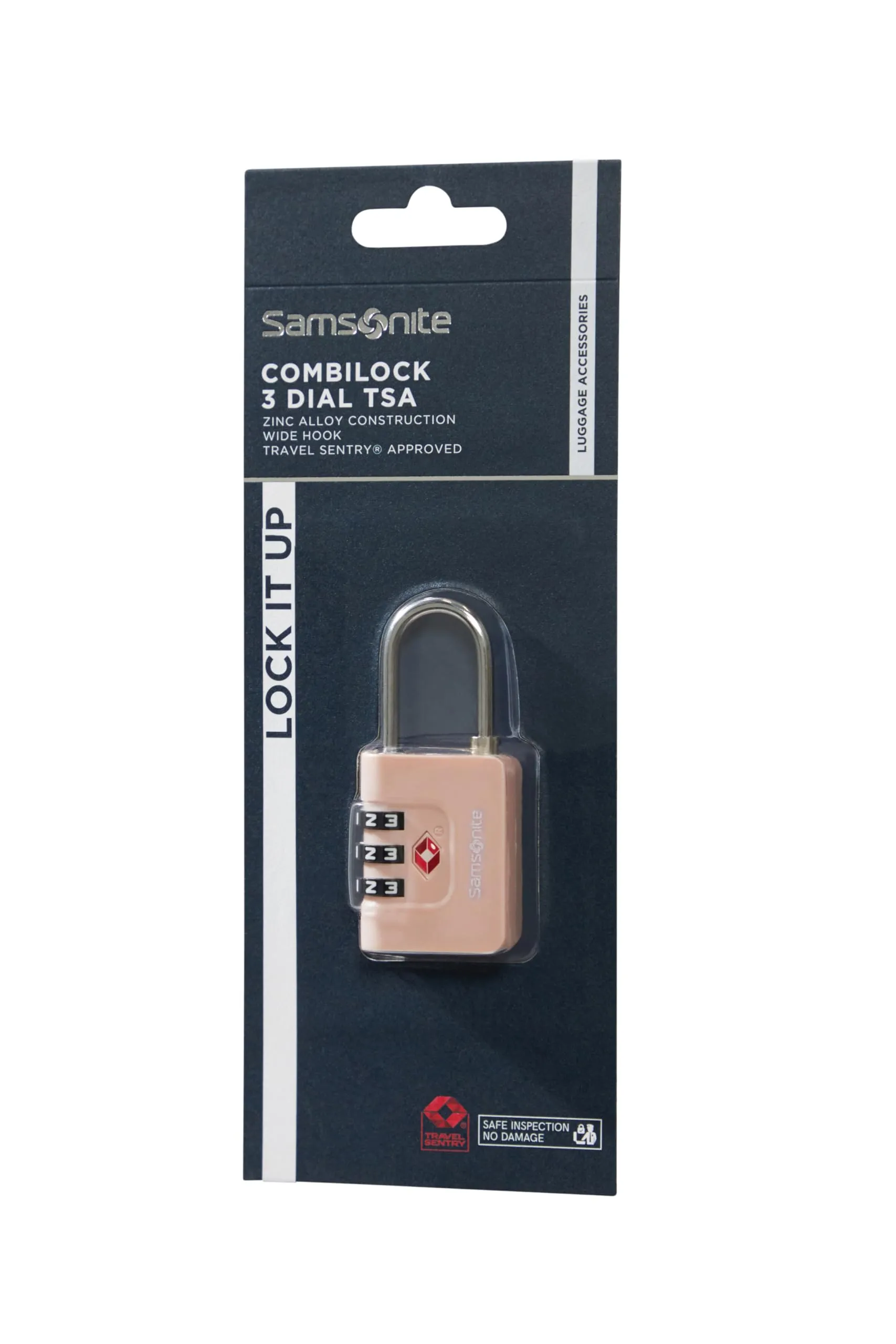 Samsonite TA Revolution - Lucchetto a combinazione TSA con codice a 3 cifre, lucchetto per bagagli sicuro per valigie e borse, lucchetto per valigia, Rosa (Rose) - immagine 3