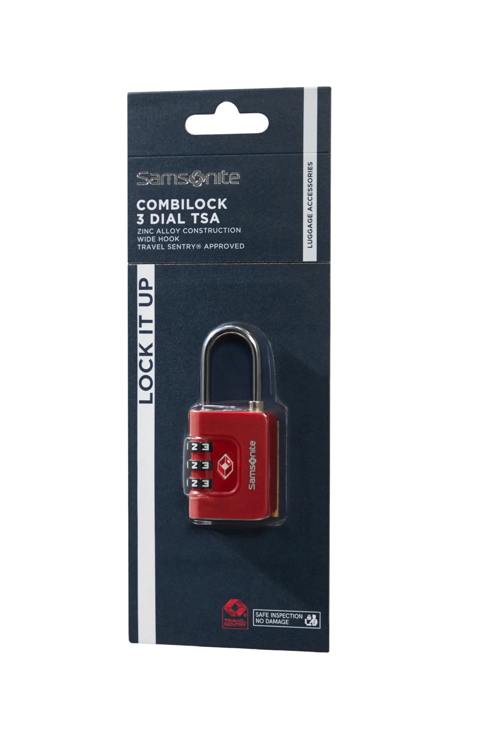 Samsonite TA Revolution - Lucchetto a combinazione TSA con codice a 3 cifre, lucchetto per bagagli sicuro per valigie e borse, lucchetto per valigia, Rosso - immagine 3