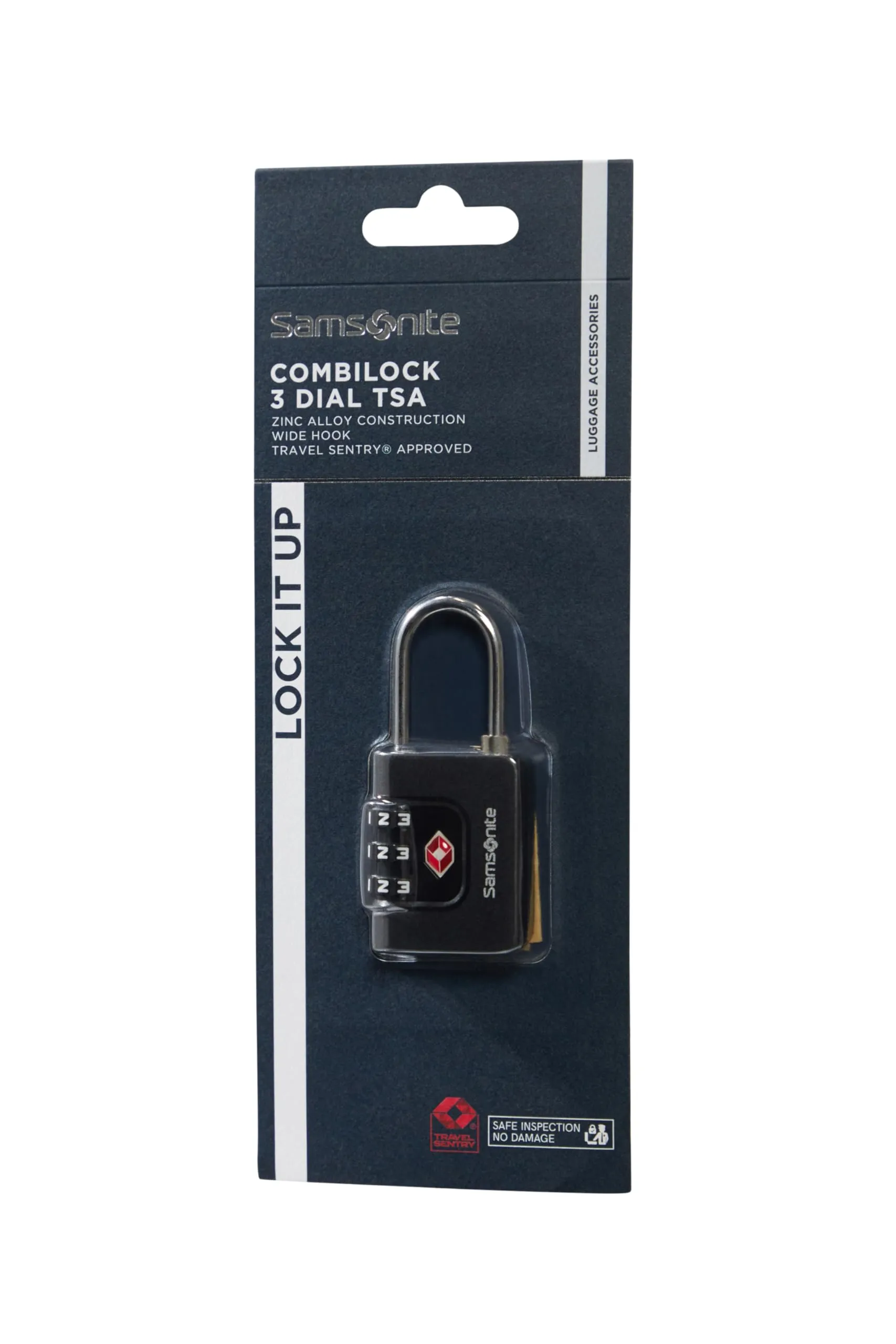 Samsonite TA Revolution - Lucchetto a combinazione TSA con codice a 3 cifre, lucchetto per bagagli sicuro per valigie e borse, lucchetto per valigia, Nero - immagine 3