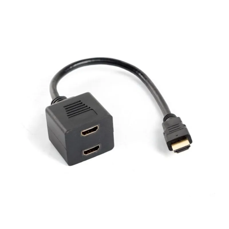 Adattatore Lanberg AD-0019-BK HDMI 2 Porte Full HD 1920x1080 Nero 0,2m - immagine 1