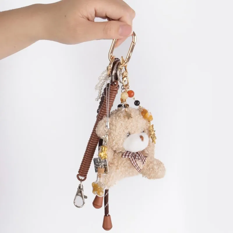 Georgie Porgy Portachiavi Borse Accessori per Donna Borsa Ciondolo Borsa Charm Zaino Scuola Borsa Sportiva Cute Keychain Regali per Ragazze (Orso Sole Bottiglia dei Desideri) - immagine 6