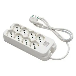 Multipresa tavolo con interruttore 8P 10/16A Bianco 47440 - immagine 1