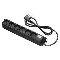 Multipresa tavolo con interruttore 6P 10/16A Nero 47431 - immagine 1