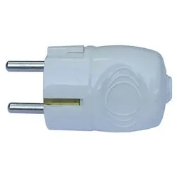 Spina elettrica 16A 2P+T (std tedesco) per cavo assiale Bianco 82580 E - immagine 1