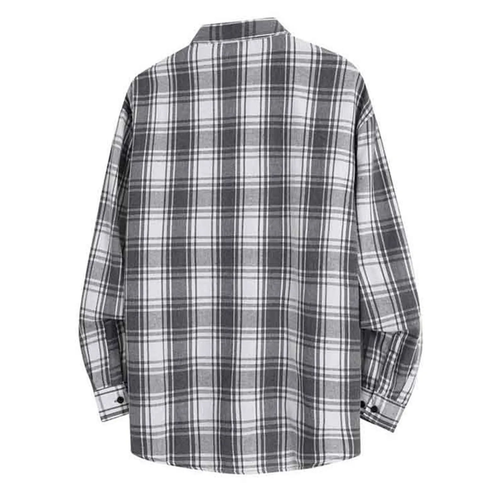Camicia da lavoro da uomo, Loose Fit, in flanella, a quadri, per l'inverno, per il tempo libero, a maniche lunghe, in lino, S10 bianco, 3XL - immagine 4