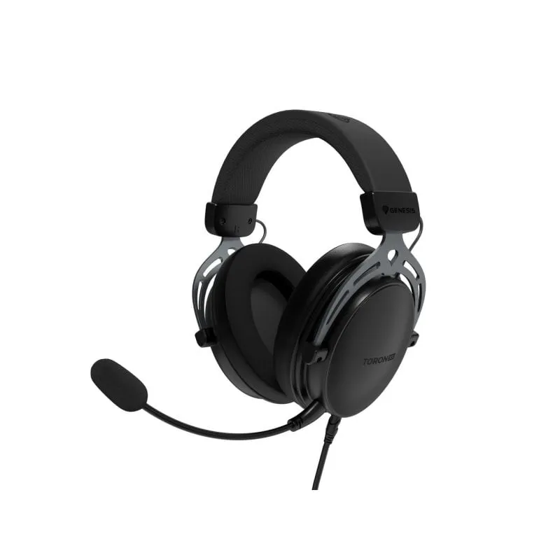 Cuffie Genesis Toron 531 cablate con microfono, isolamento acustico e design confortevole nero - immagine 1