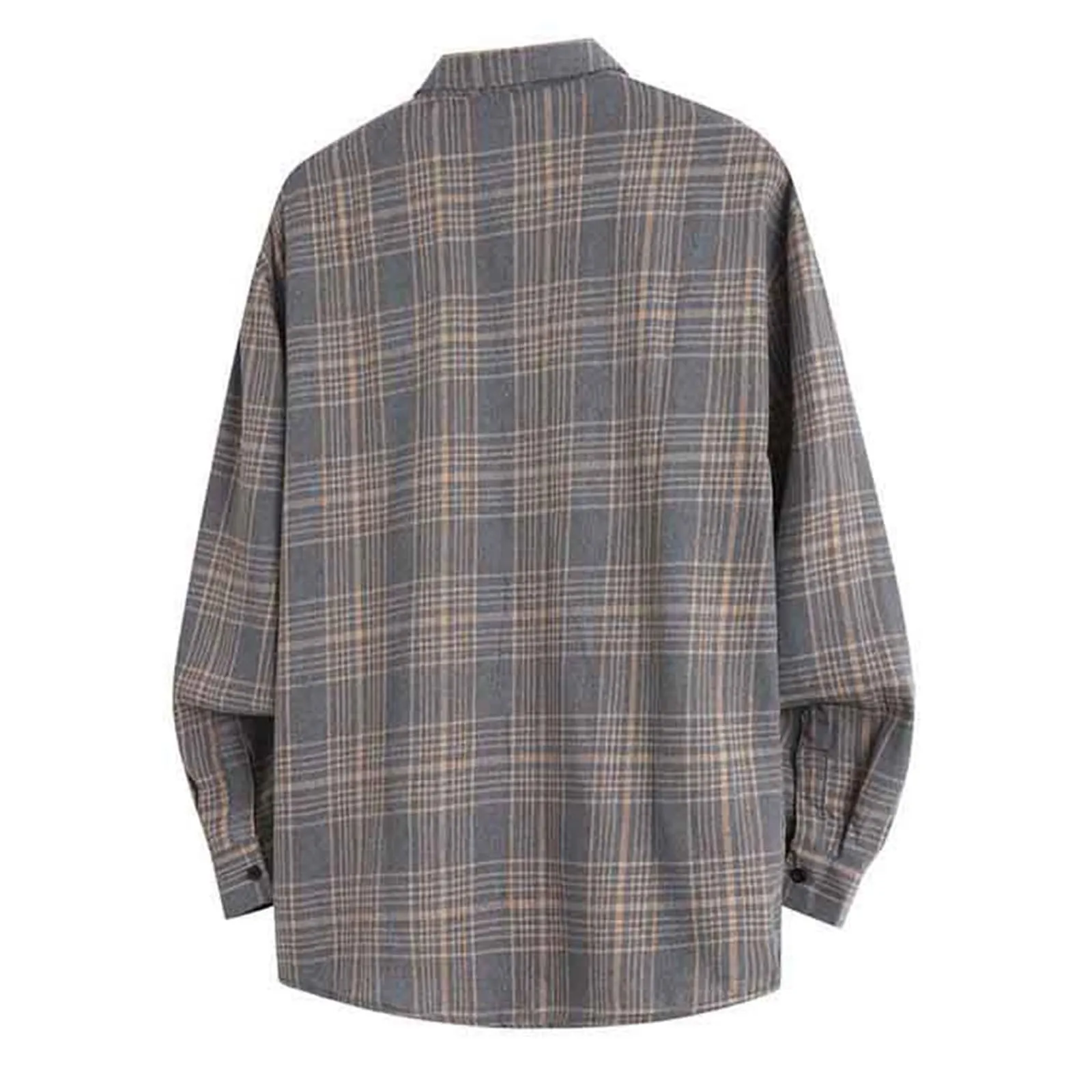 Camicia da lavoro da uomo, Loose Fit, in flanella, a quadri, per l'inverno, per il tempo libero, a maniche lunghe, in lino, XXL - immagine 4
