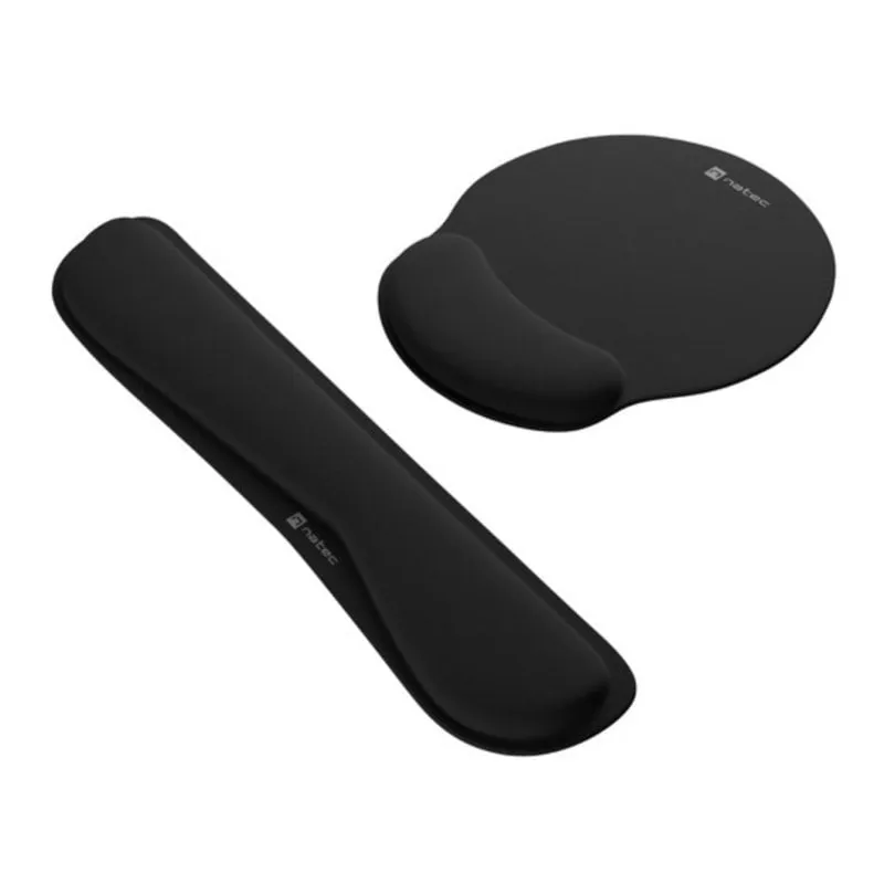 Tappetino NATEC NPF-2195 Nero Monocromo Tela Espuma Caucciù con Supporto Polso Antiscivolo - immagine 1