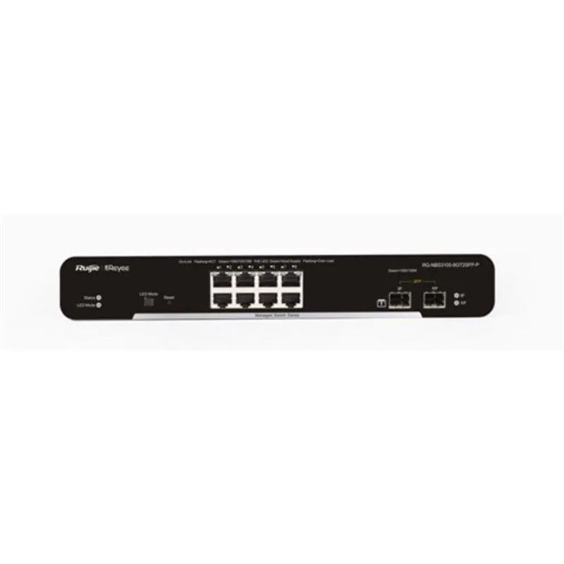 Switch Ruijie RG-NBS3100-8GT2SFP-P 8 Porte Gigabit Gestito L2 PoE 2 SFP - immagine 1
