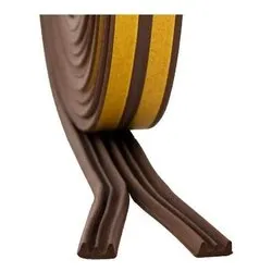 Paraspifferi adesivo sezione ad E porte, finestre (4mm x 9mm x 6m) STRIP Marrone 10002 - immagine 1