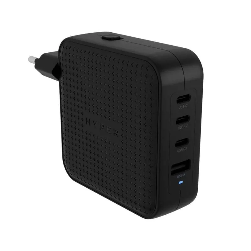 Caricatore HYPER HJ1002BKWWGL 1 USB 2.0 4 USB Tipo C Nero Ricarica RapidaCaricatore HYPER HJ1002BKWWGL 1 USB 2.0 4 USB Tipo C Nero Ricarica Rapida - immagine 1