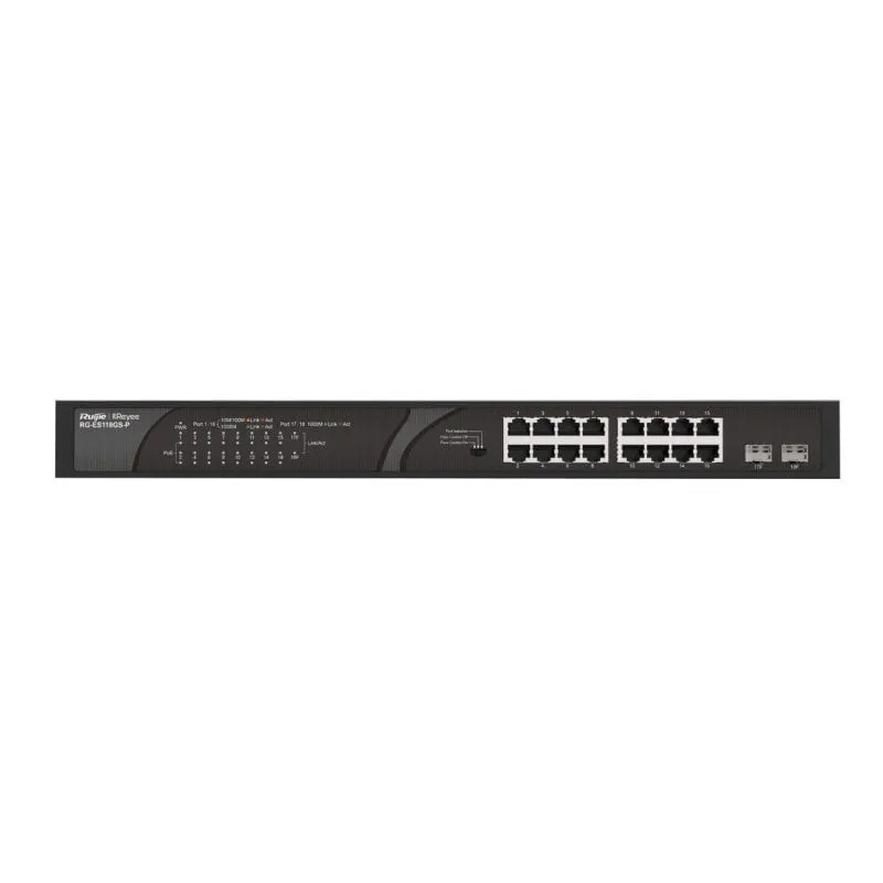 Switch Non Gestito Ruijie Networks RG-ES118GS-P PoE 18 Porte Gigabit 36Gbit/s Switch Non Gestito Ruijie Networks RG-ES118GS-P PoE 18 Porte Gigabit 36Gbit/s - immagine 1