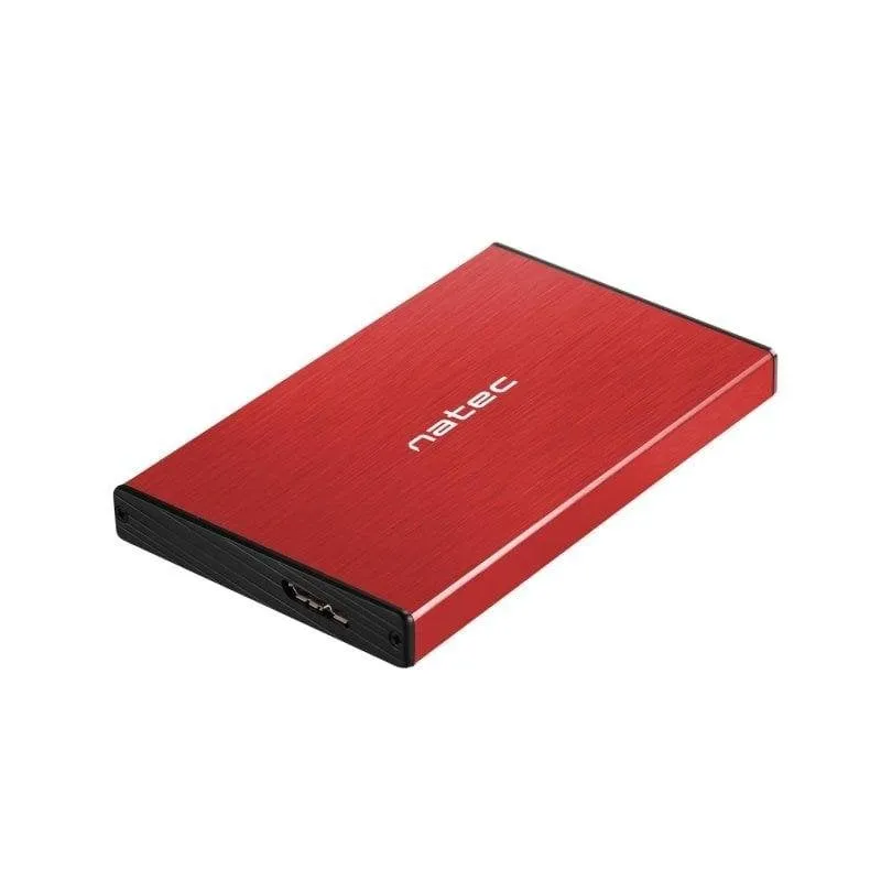 Box HDD/SSD Natec Rhino GO 2.5" Alluminio Rosso MicroUSB SATA III - immagine 1