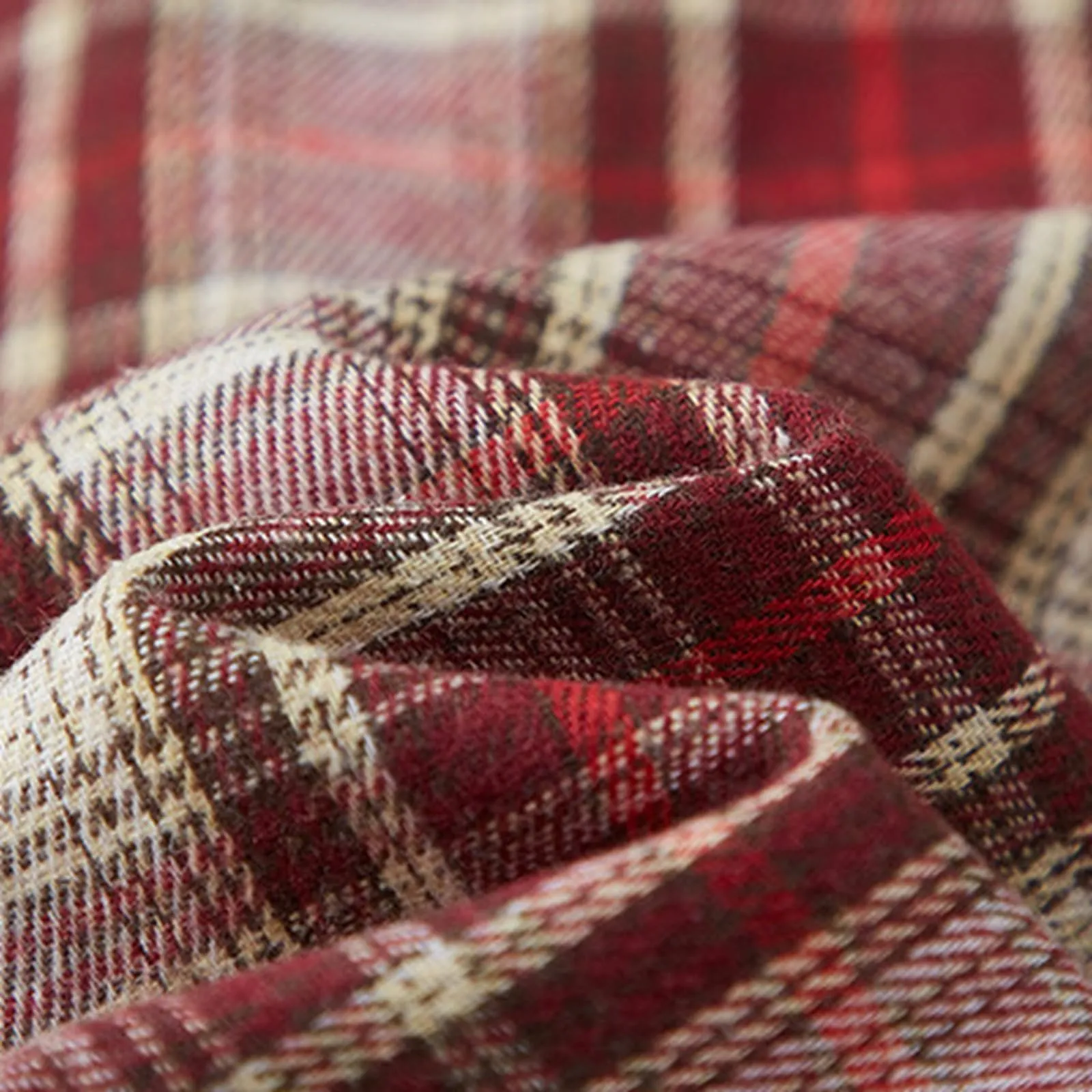 Camicia da lavoro da uomo, Loose Fit, in flanella, a quadri, per l'inverno, per il tempo libero, a maniche lunghe, in lino, S11 rosso, XL - immagine 7