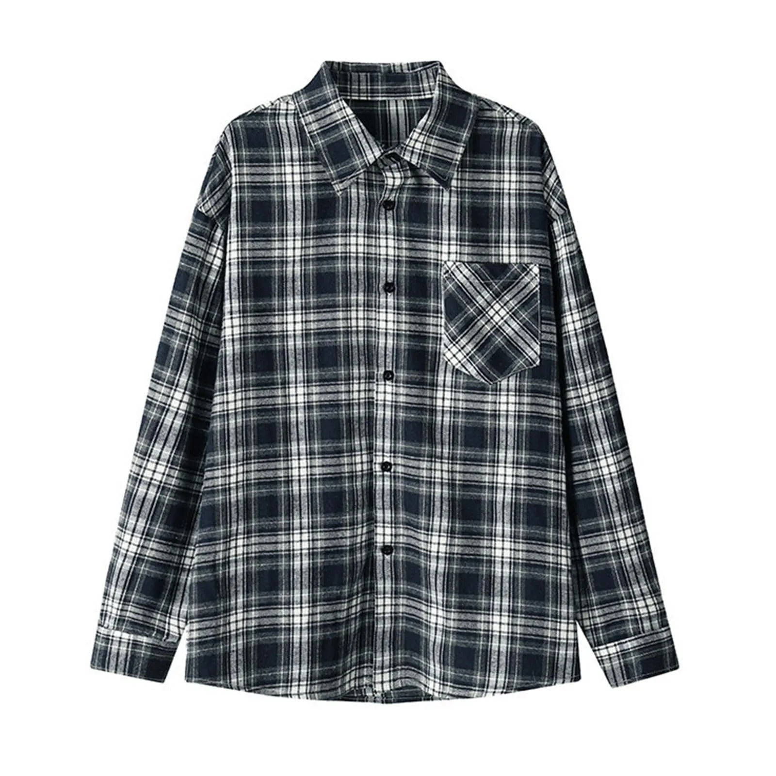 Camicia da lavoro da uomo, Loose Fit, in flanella, a quadri, per l'inverno, per il tempo libero, a maniche lunghe, in lino, M - immagine 4