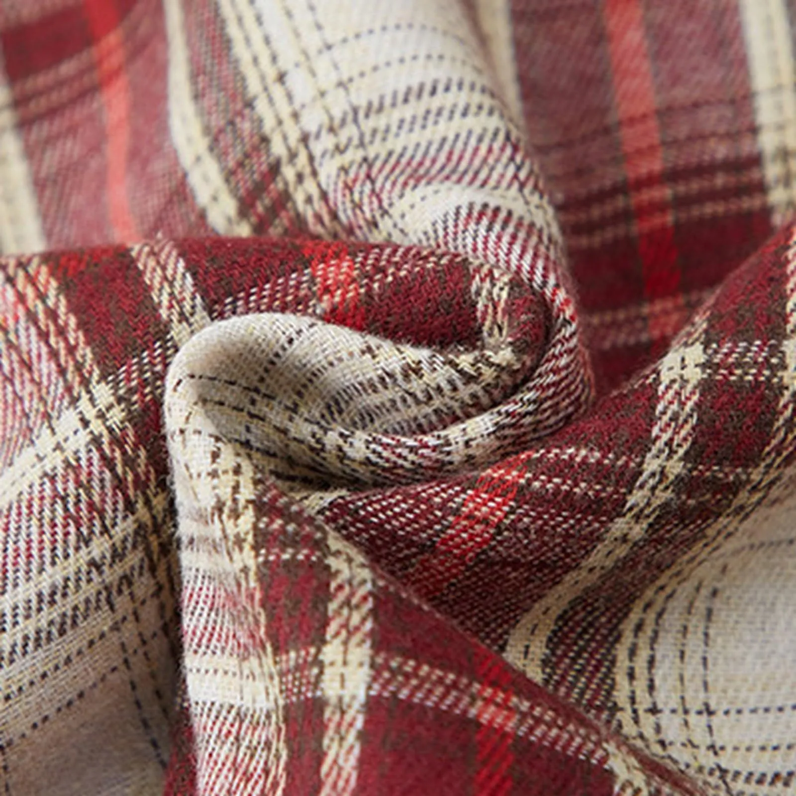 Camicia da lavoro da uomo, Loose Fit, in flanella, a quadri, per l'inverno, per il tempo libero, a maniche lunghe, in lino, 5XL - immagine 5