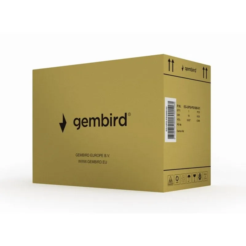 Sai Gembird 2 kVA Sealed Lead Acid 9 Ah Onda sinusoidale pura 5 Uscite AC Nero LCD - immagine 1