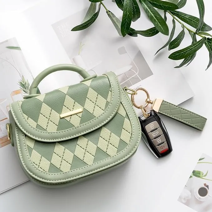 AOKSUNOVA Portachiavi Auto in PU Pelle, Portachiavi per Donna e Uomo, con Anello per Chiavi, Blu Reale - immagine 4