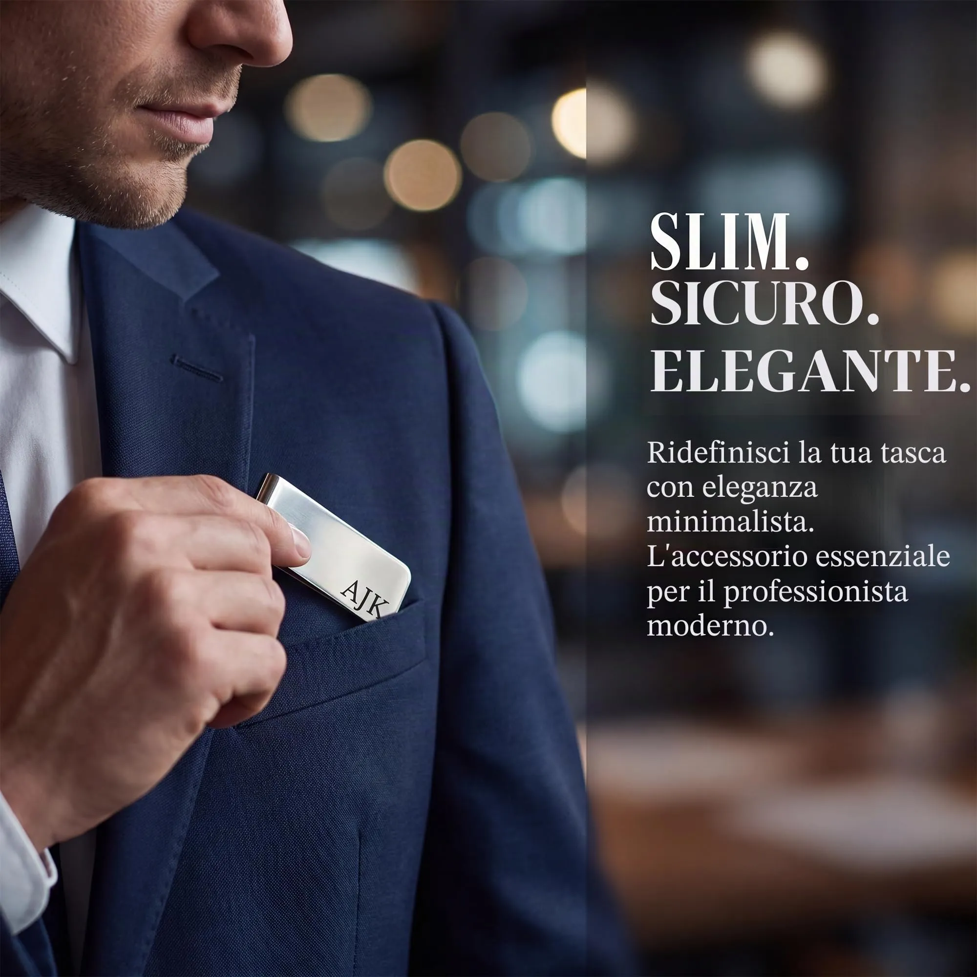 toyofmine Fermasoldi personalizzato da uomo con iniziali incise - immagine 6