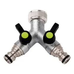 Presa rubinetto irrigazione 2 vie regolabili innesto rapido LONG LIFE METAL SYSTEM 00465B - immagine 1