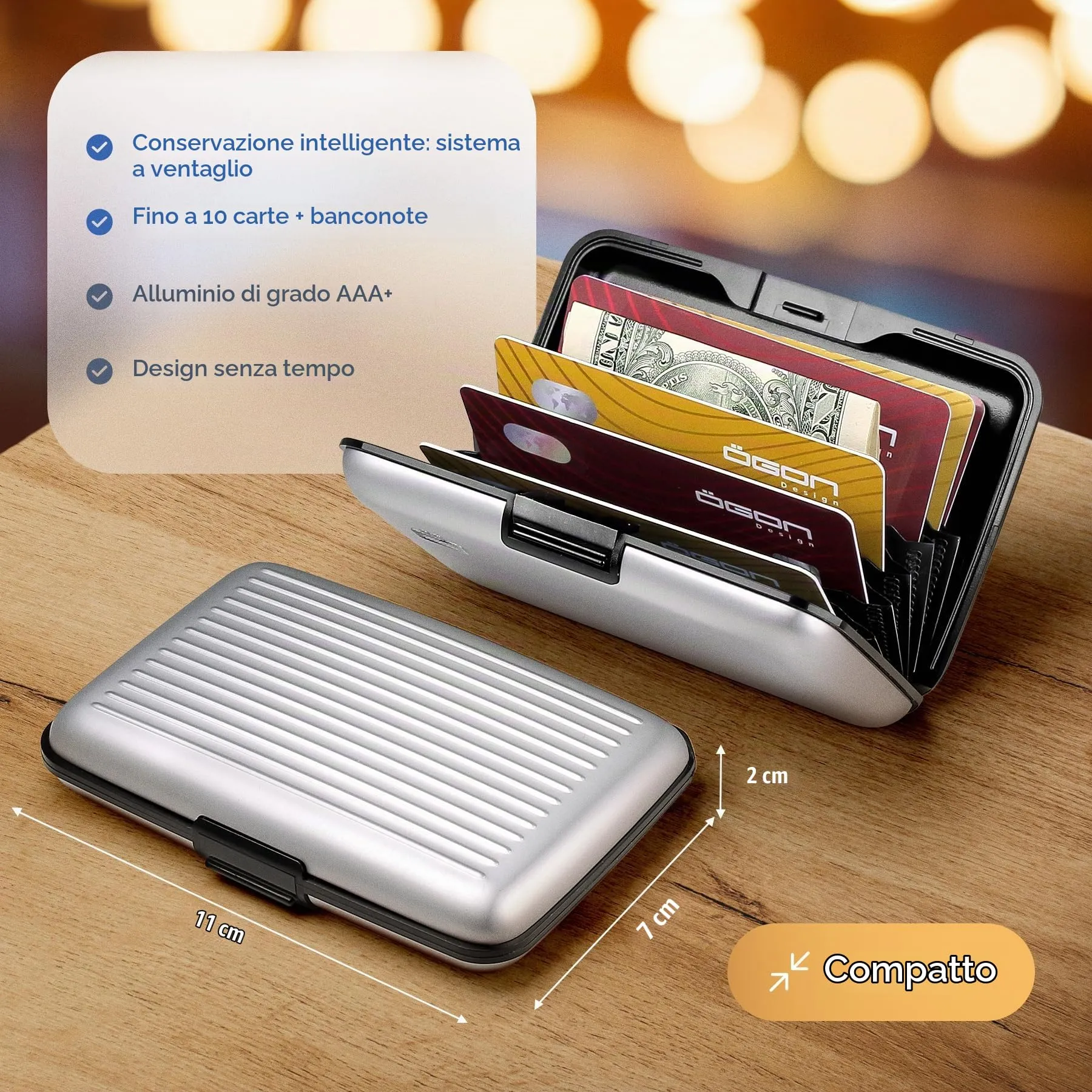 Portacarte in alluminio con protezione RFID. Modello: STOCKHOLM ORIGINAL - immagine 2