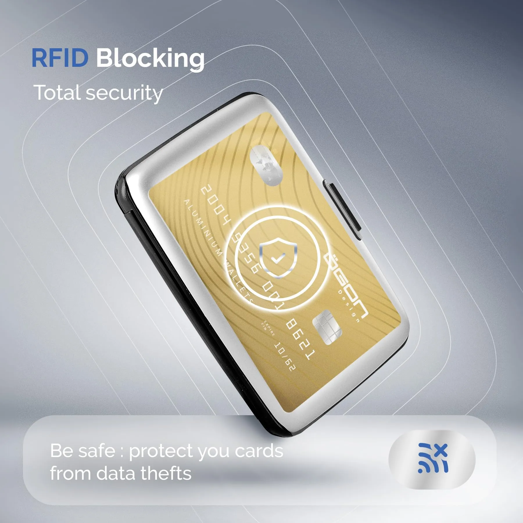 Portacarte in alluminio con protezione RFID. Modello: STOCKHOLM ORIGINAL - immagine 7