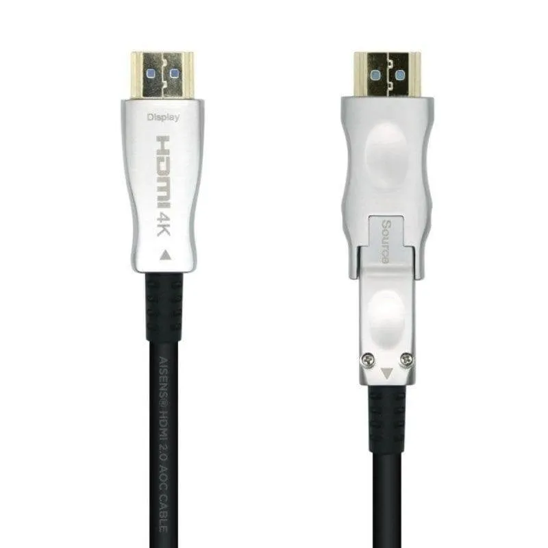 Cavo HDMI Aisens A148-0511 20m 4K 60Hz AOC Smontabile HDR10 18Gbps Nero - immagine 1