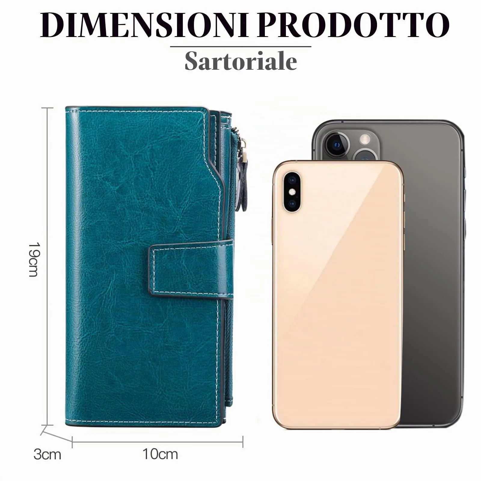 SENDEFN Portafoglio Donna Grande Capacità Pelle RFID Portamonete Donna,con 20 Titolari di Carta Cerniera Portafoglio - immagine 7