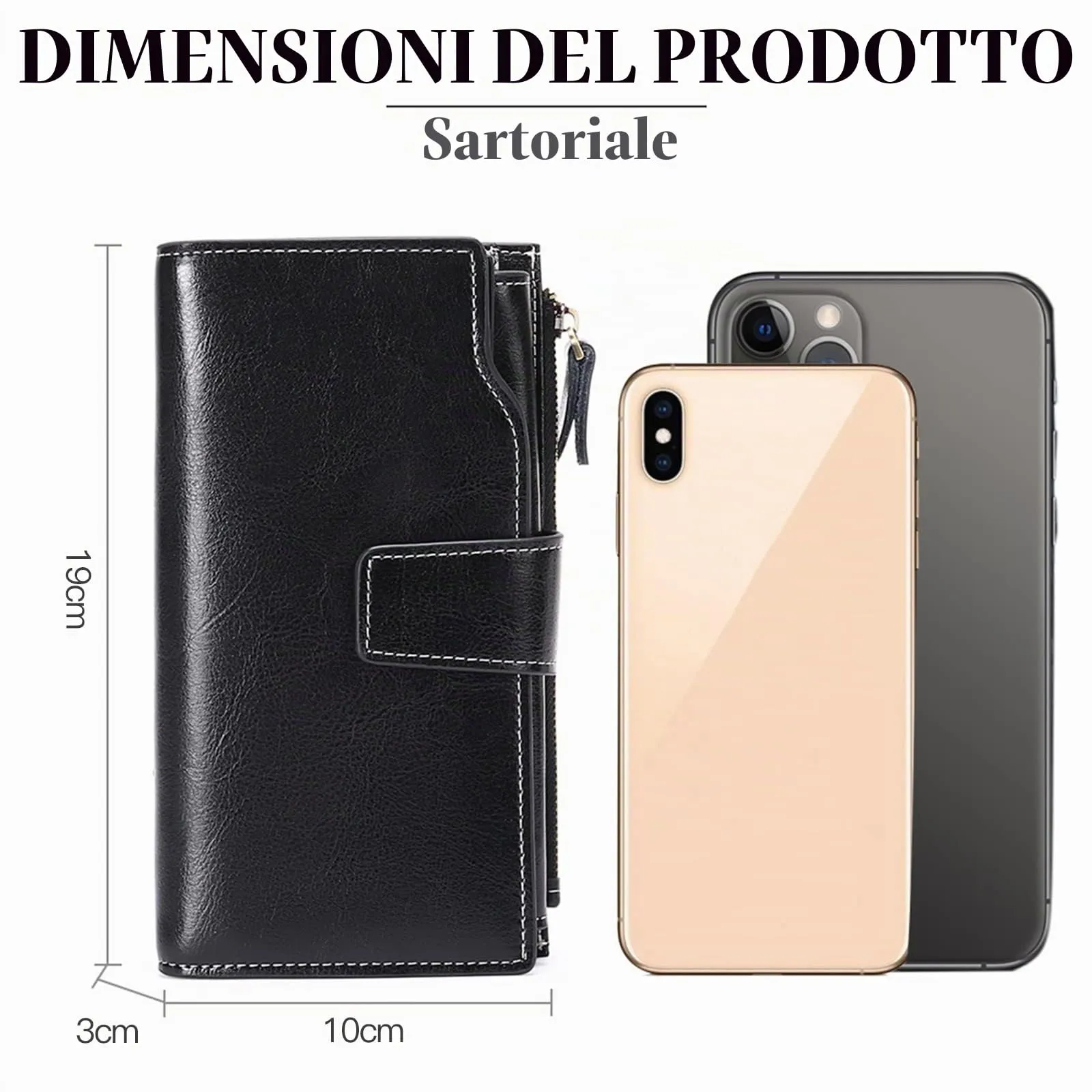 SENDEFN Portafoglio Donna Grande Capacità Pelle RFID Portamonete Donna,con 20 Titolari di Carta Cerniera Portafoglio - immagine 8