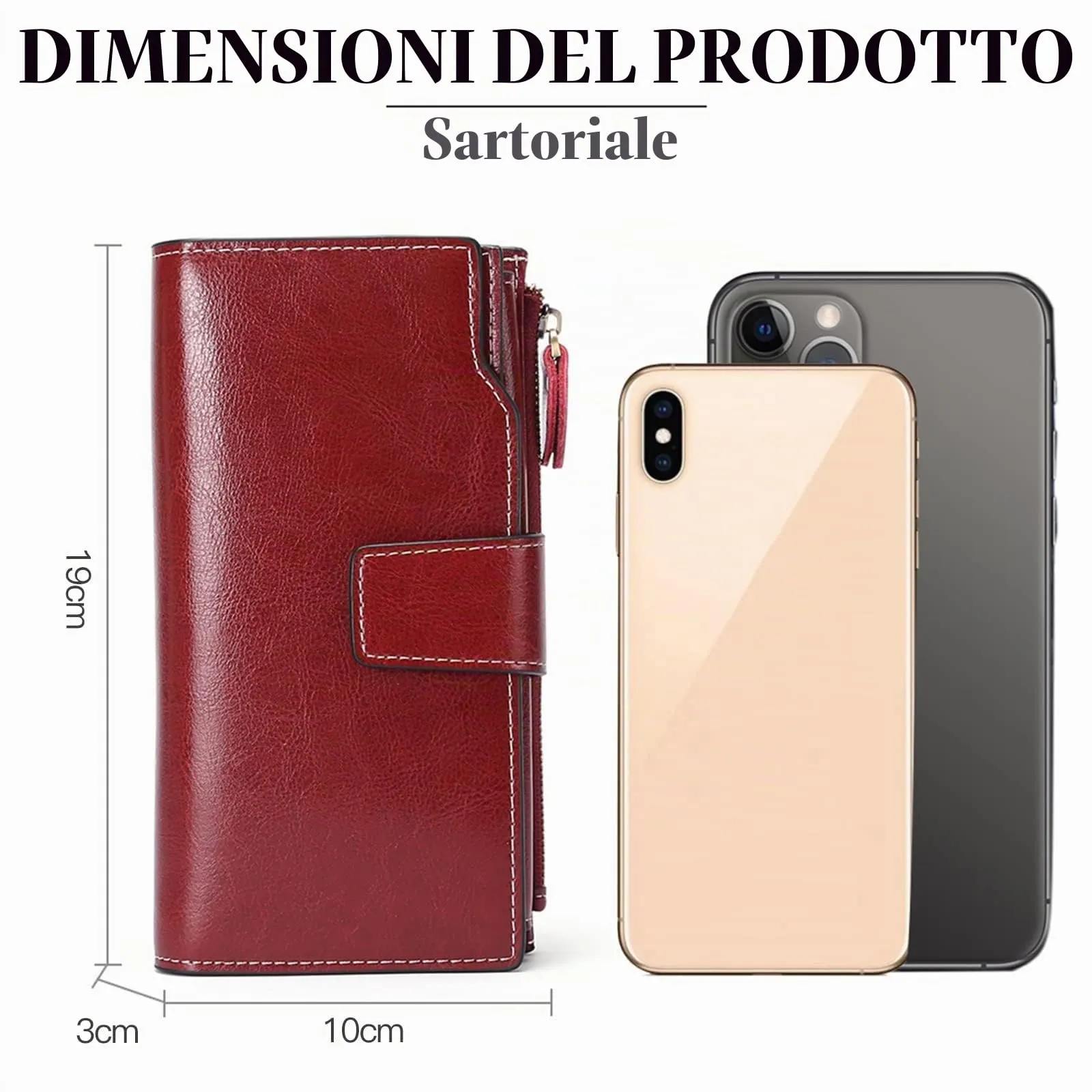 SENDEFN Portafoglio Donna Grande Capacità Pelle RFID Portamonete Donna,con 20 Titolari di Carta Cerniera Portafoglio - immagine 7