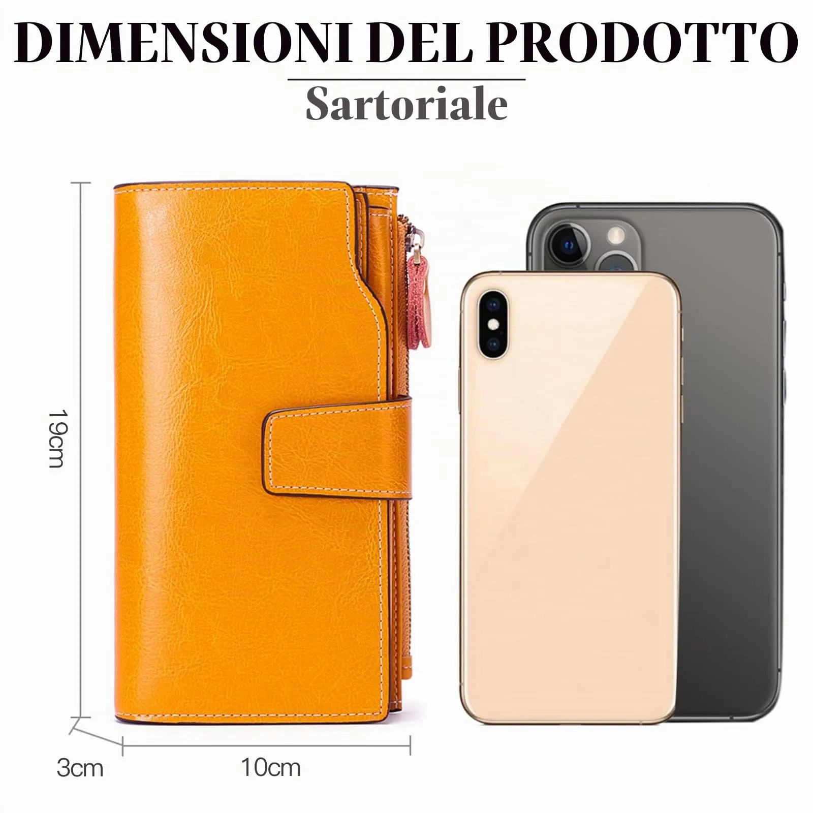SENDEFN Portafoglio Donna Grande Capacità in Pelle RFID Con 20 Titolari di Carta e Cerniera Portamonete - immagine 6