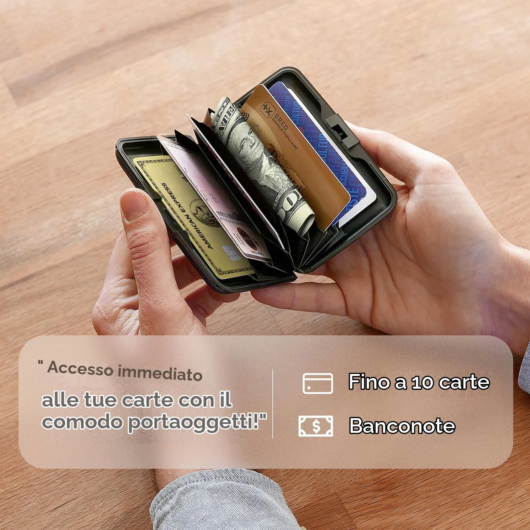 Portacarte in alluminio con protezione RFID. Modello: STOCKHOLM ORIGINAL - immagine 4