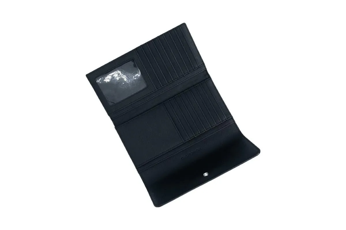 Michael Kors Jet Set - Portafoglio grande da viaggio, pieghevole in tre parti, da donna, PVC nero 2018. (nero) - 35F8STVF3B-001 - immagine 3
