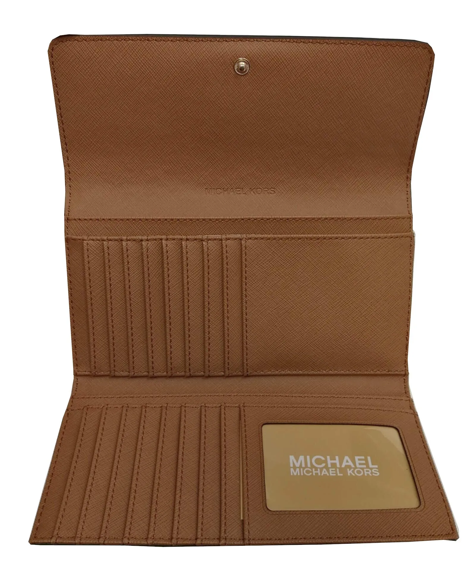 Michael Kors Jet Set - Portafoglio grande da viaggio, pieghevole in tre parti, da donna, (Marrone 2018.), Large - immagine 4