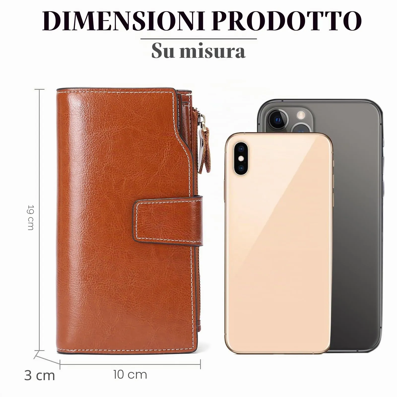SENDEFN Portafoglio Donna Grande Capacità Pelle RFID Portamonete Donna,con 20 Titolari di Carta Cerniera Portafoglio - immagine 3