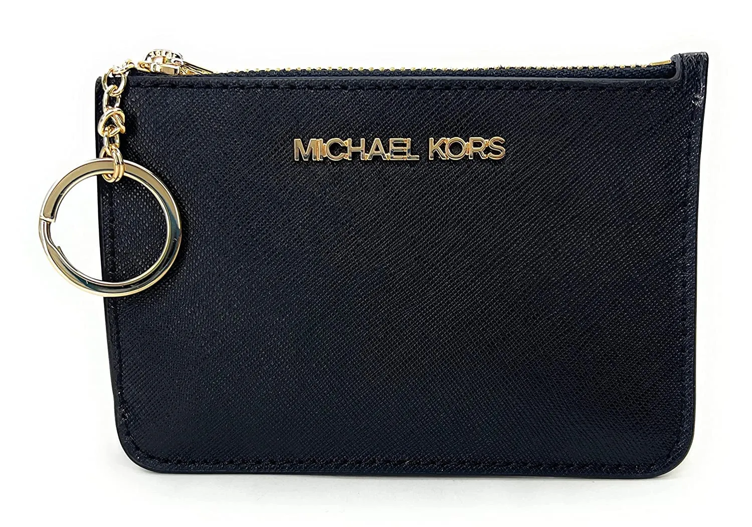 Michael Kors Jet Set Travel Small Top Zip Coin Pouch con ID Holder in Pelle Saffiano - immagine 1