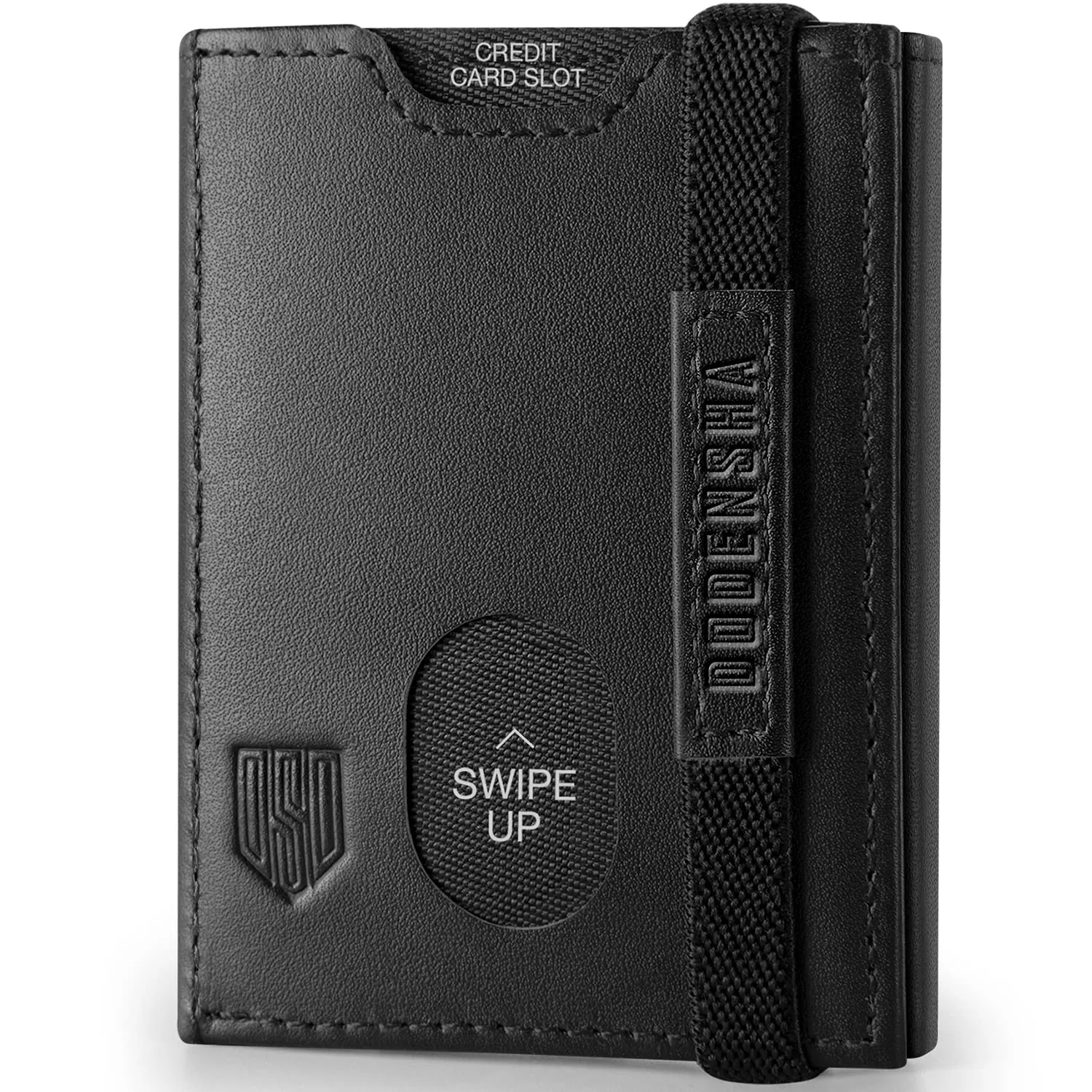 DODENSHA, Portafoglio sottile, in vera pelle, minimalista, da uomo, con blocco RFID, tripla piegatura, 10 scomparti per carte e 2 per banconote, finestra documento, portamonete, con confezione regalo, - immagine 1