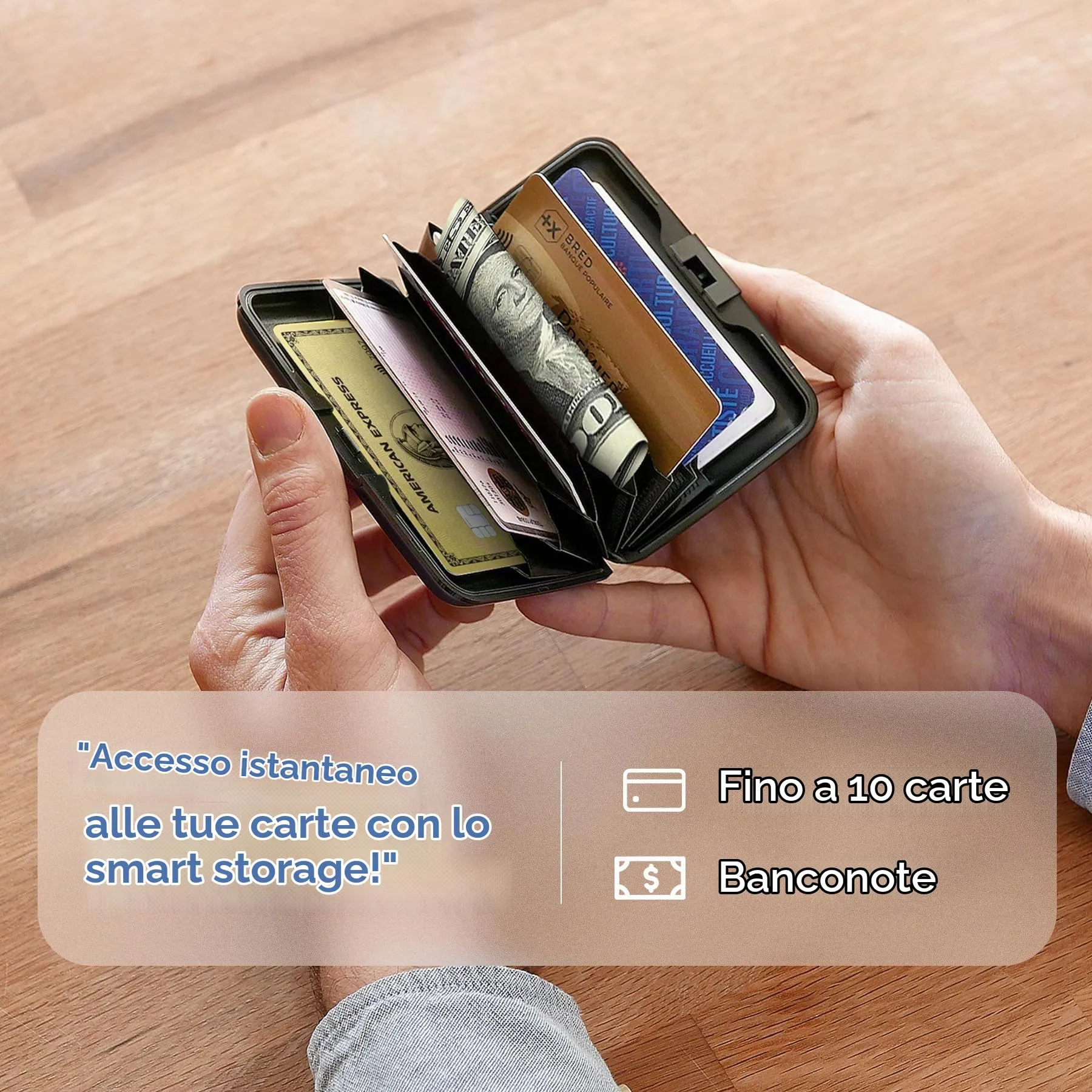 Portacarte in alluminio con protezione RFID. Modello: STOCKHOLM ORIGINAL - immagine 4