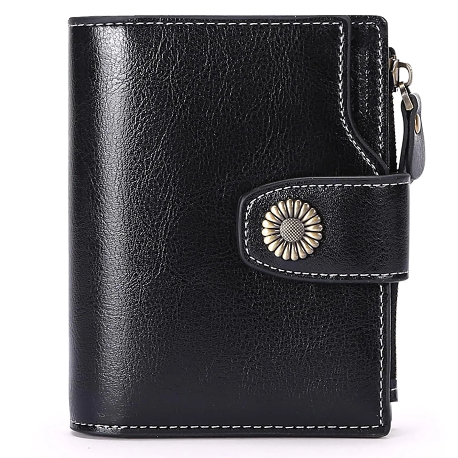 SENDEFN Portafoglio Donna Pelle con Bloccaggio RFID Piccolo Portamonete Donna, 10 Scomparti per Carte con 2 Finestra di Identificazione e 1 Tasca con Cerniera - immagine 1