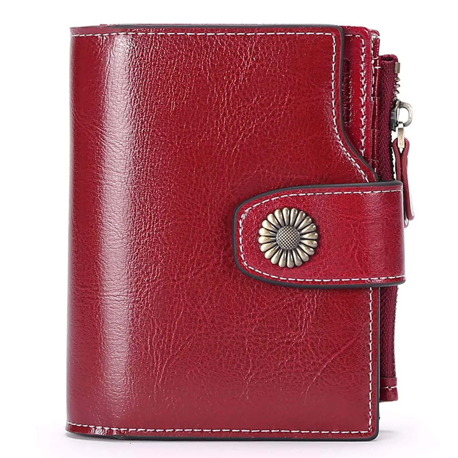 SENDEFN Portafoglio Donna Pelle con Bloccaggio RFID Piccolo Portamonete Donna, 10 Scomparti per Carte con 2 Finestra di Identificazione e 1 Tasca con Cerniera - immagine 1