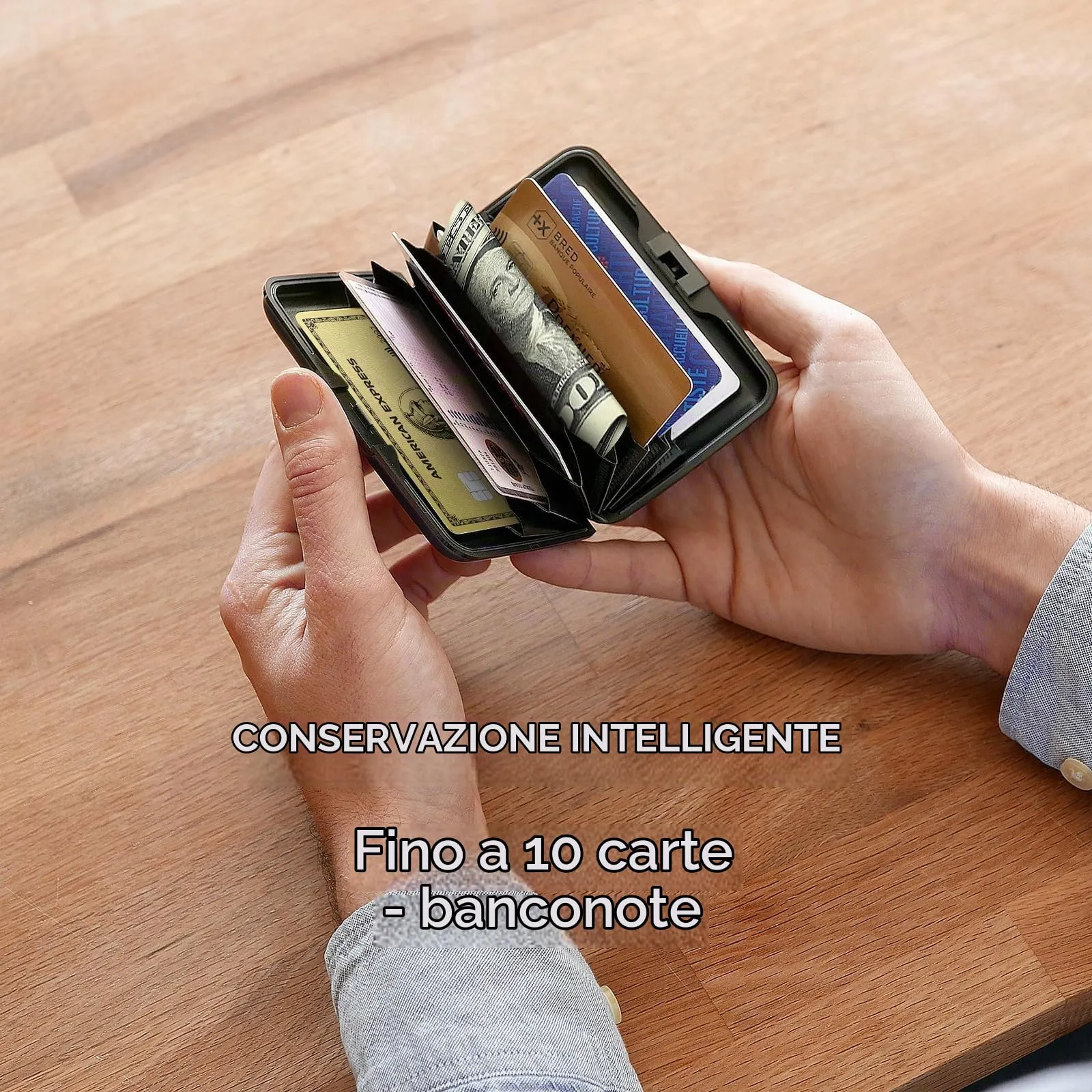 Portacarte in alluminio con protezione RFID. Modello: STOCKHOLM ORIGINAL - immagine 2
