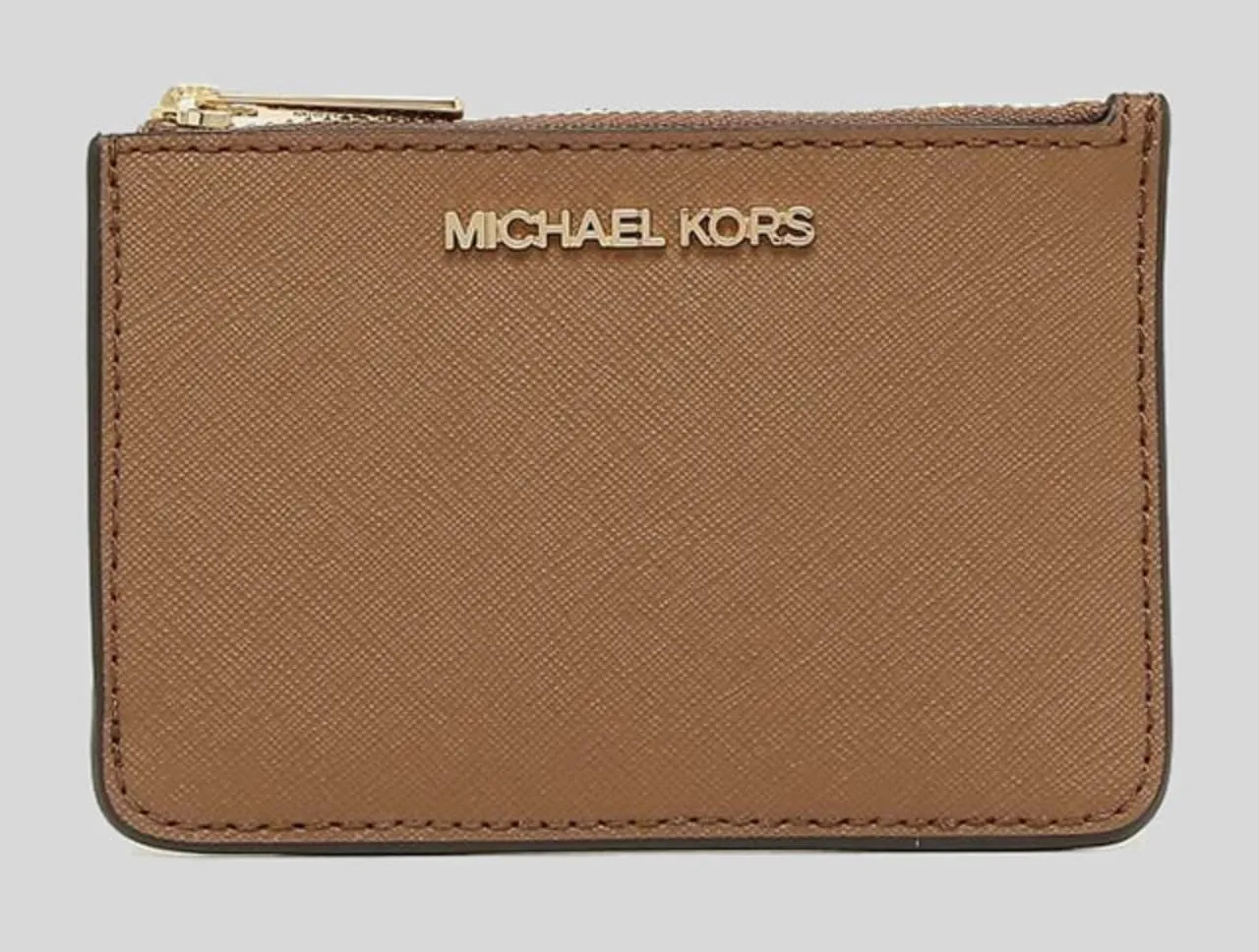 Michael Kors Jet Set Travel Small Top Zip Coin Pouch with ID Holder Saffiano Leather (Luggage) - immagine 2