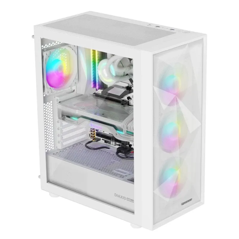Case PC GENESIS Diaxid 605 ARGB Bianco Midi Tower ATX MicroATX Mini-ITX - immagine 1