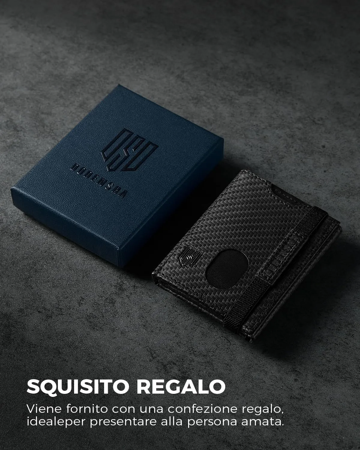 DODENSHA Portafoglio Pelle Uomo Portafoglio Piccolo Sottile Portafoglio Compatto Uomo Portafoglio Slim Uomo Blocco RFID con 7 Porta Carte di Credito, 2 Separato Porta Banconote, ID (Carbon) - immagine 6
