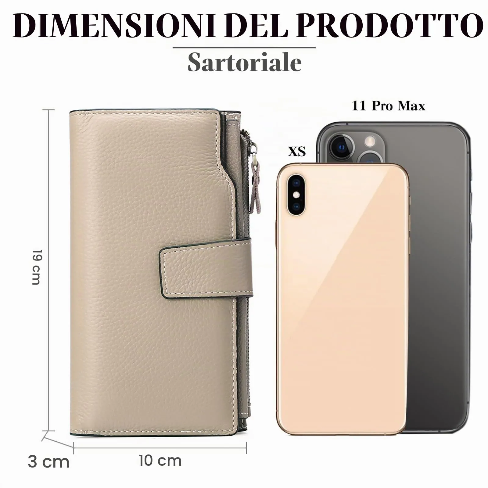 SENDEFN Portafoglio Donna Grande Capacità Pelle RFID Portamonete Donna,con 20 Titolari di Carta Cerniera Portafoglio - immagine 3